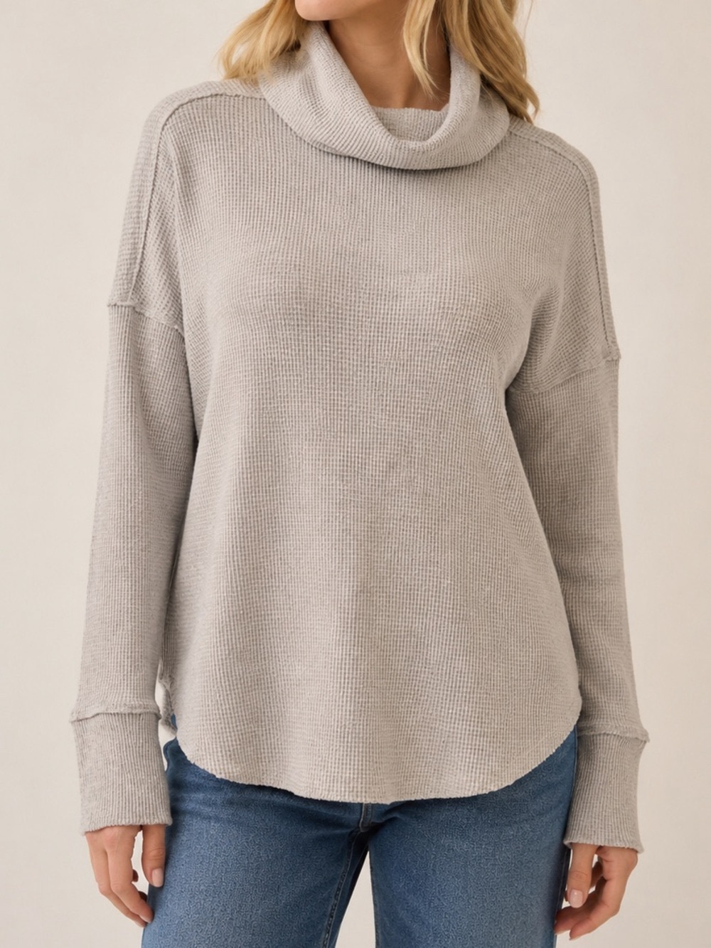 TNA Cowl Neck Waffle Knit Sweater